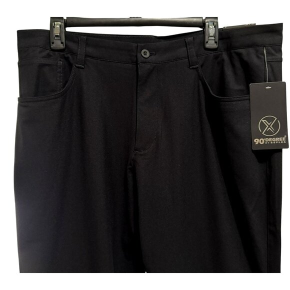 90 DEGREE by Reflex Mens Black Tricot Prime Time Pant 36x30 NWT$98 Stretch - Picture 2 of 6
